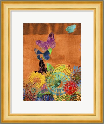 Framed Butterfly Panorama Triptych II Print