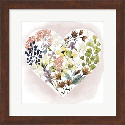 Framed Love Floral I Print
