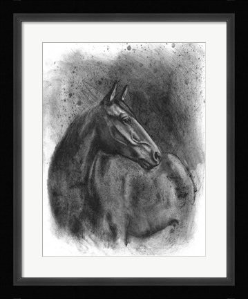 Framed Charcoal Equestrian Portrait III Print