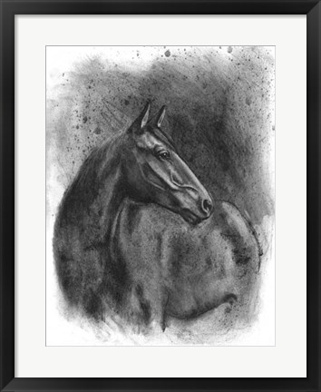 Framed Charcoal Equestrian Portrait III Print