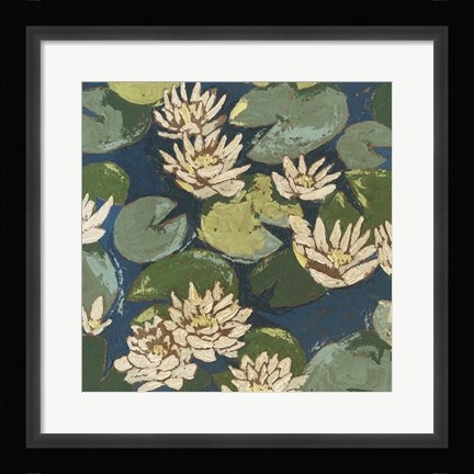 Framed Water Flowers II Print