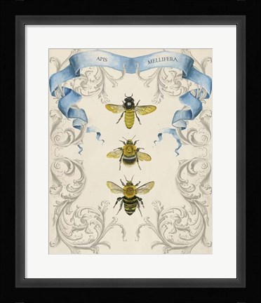 Framed Bees &amp; Filigree II Print