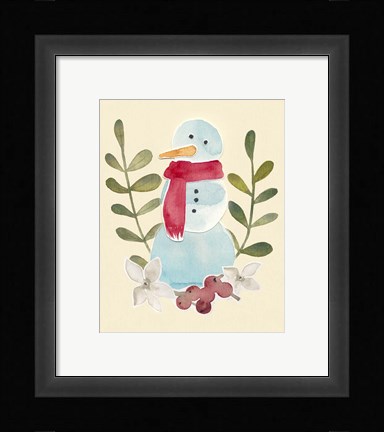 Framed Snowman Cut-out I Print