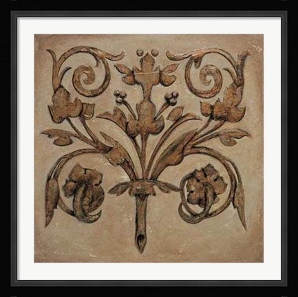 Framed Pablo Segovia - Decorative Scroll II Size 31.5x31.5 Print