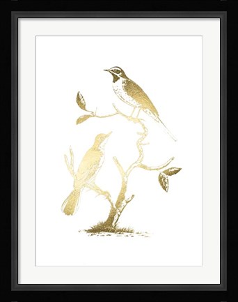 Framed Gold Foil Birds II Print