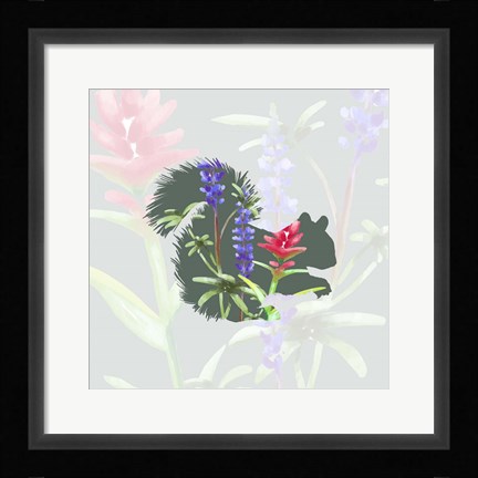 Framed Green Floral Squirrel Print