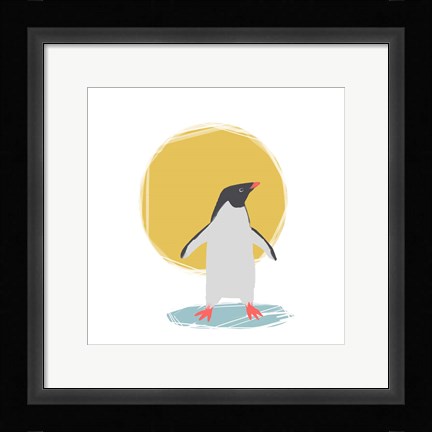 Framed Minimalist Penguin, Boys Part II Print