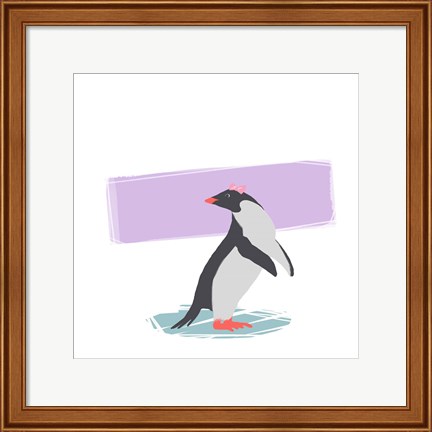 Framed Minimalist Penguin, Girls Part I Print
