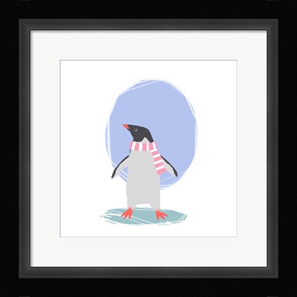 Framed Minimalist Penguin, Girls Part II Print