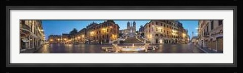 Framed Rome Panoramic View of Plaza di Spagna Print