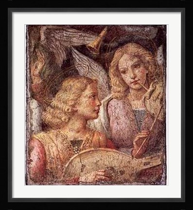 Framed Angeli Musicante Print