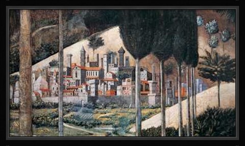 Framed Benozzo Gozzoli - Citta di San Gimignano Size 54.5x31.25 Print