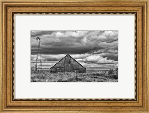 Framed Windmill and Barn Print
