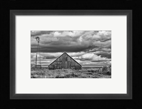 Framed Windmill and Barn Print
