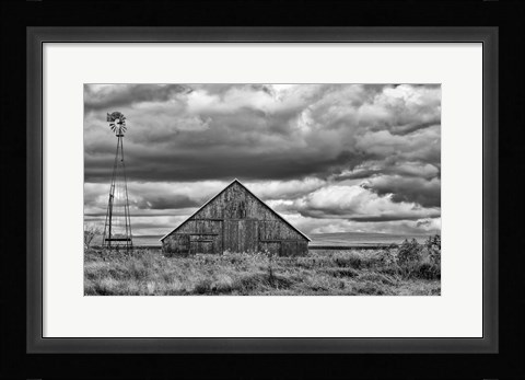 Framed Windmill and Barn Print