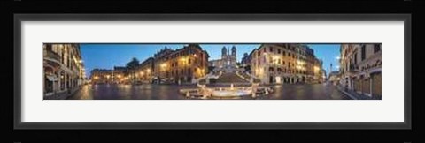 Framed Rome Panoramic View of Plaza di Spagna Print