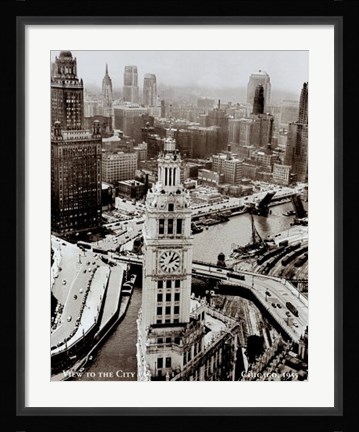 Framed View to the City Chicago 1955 Print