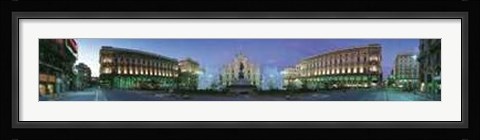 Framed Italy Milan - Panoramic Piazza del Duomo Print