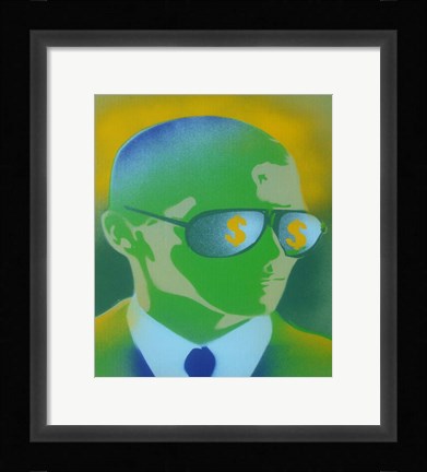 Framed Dollar Bills Green Print