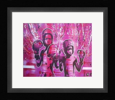 Framed Boxers Guard Ya Grill Print