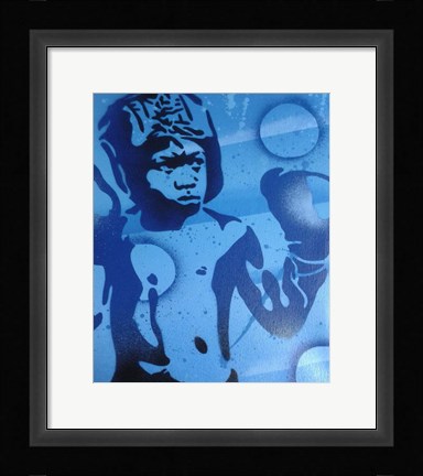 Framed Blue Boxer Print