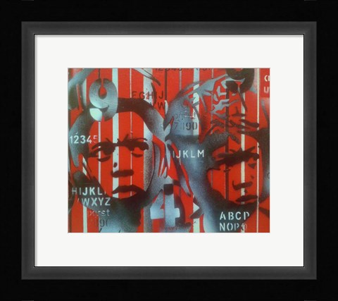 Framed Boxer V Alphabet Print