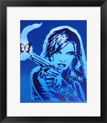 Framed Girls Guns And Butterflies Print