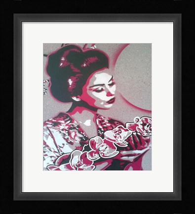 Framed Marble Geisha Print