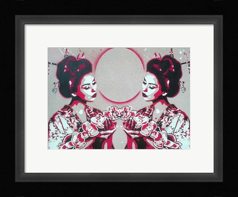 Framed Mirror Geisha Print