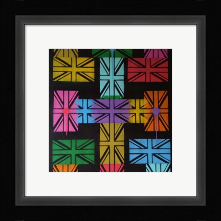Framed Union Jack Cross Print