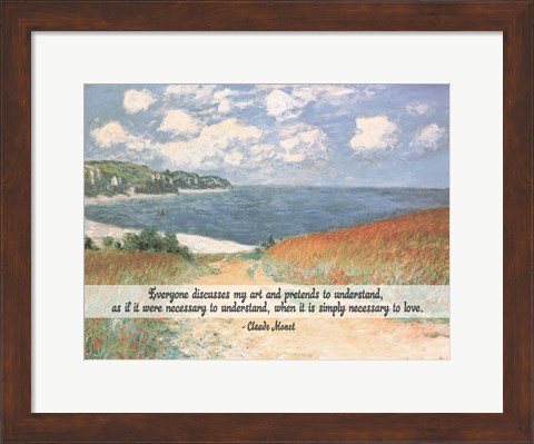 Framed Monet Quote Chemin Dans Les Bles A Pourville Print
