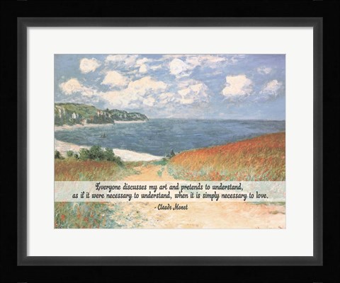 Framed Monet Quote Chemin Dans Les Bles A Pourville Print