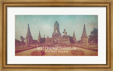 Framed Vintage Wat Chaiwatthanaram, Thailand, Asia Print