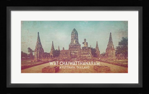 Framed Vintage Wat Chaiwatthanaram, Thailand, Asia Print
