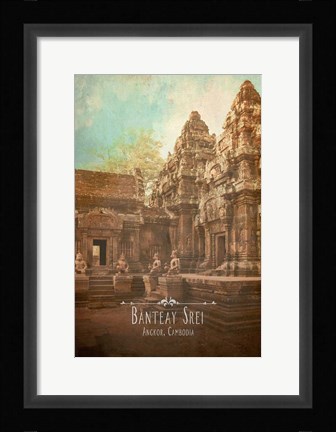 Framed Vintage Banteay Srei, Cambodia, Asia Print
