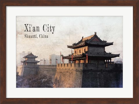Framed Vintage Xi&#39;an City, China, Asia Print
