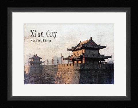 Framed Vintage Xi'an City, China, Asia Print