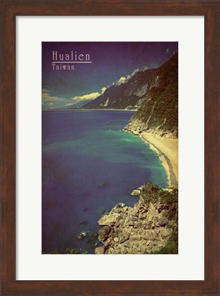 Framed Vintage Hualien Coast, Taiwan, Asia Print