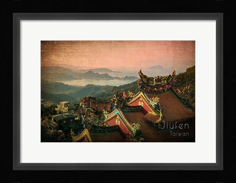Framed Vintage Jiufen, Taiwan, Asia Print