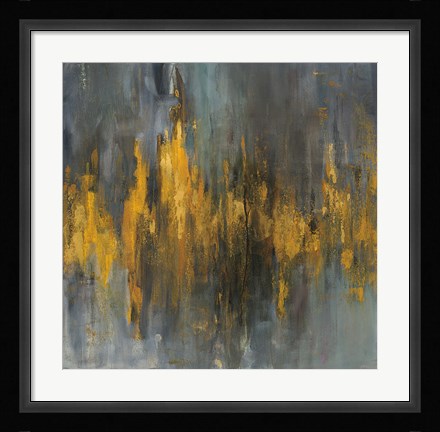Framed Black and Gold Abstract Print