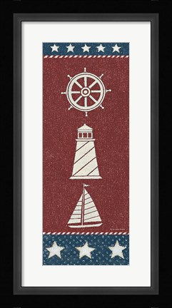 Framed Coastal Americana Panel II Print