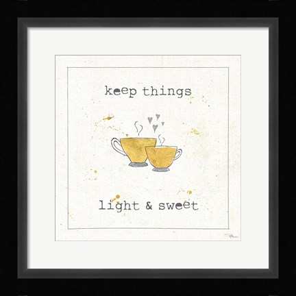 Framed Cuisine Cuties Coffee Hearts Print