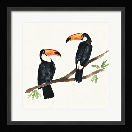Framed Tropical Fun Bird I Print