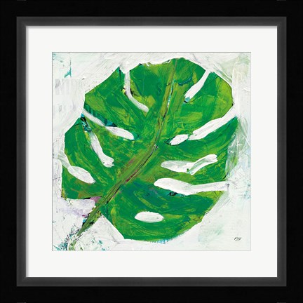 Framed Single Leaf Play on White Print