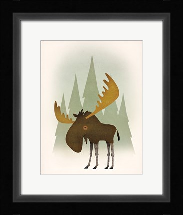 Framed Forest Moose Print