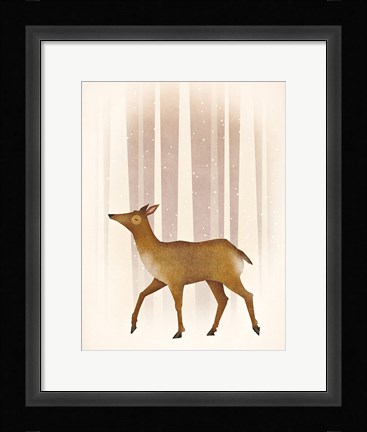 Framed Snowy Doe Print