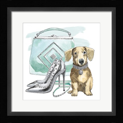 Framed Glamour Pups III Print