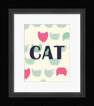 Framed Cat Heads Print