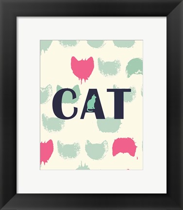Framed Cat Heads Print