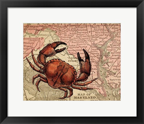 Framed Maryland&#39;s Jumbo Crabs Print